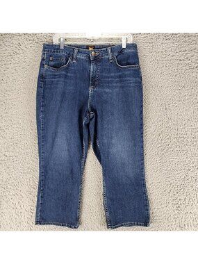 Lee Jeans Womens 14 Blue Stretch Denim Capri